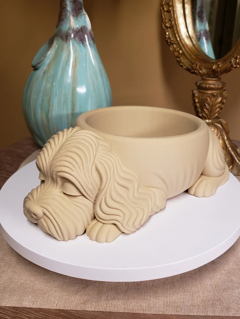 Hand Crafted Cockapoo Dog Bowl / Planter / Jewelry or Keepsake Dish NWT!